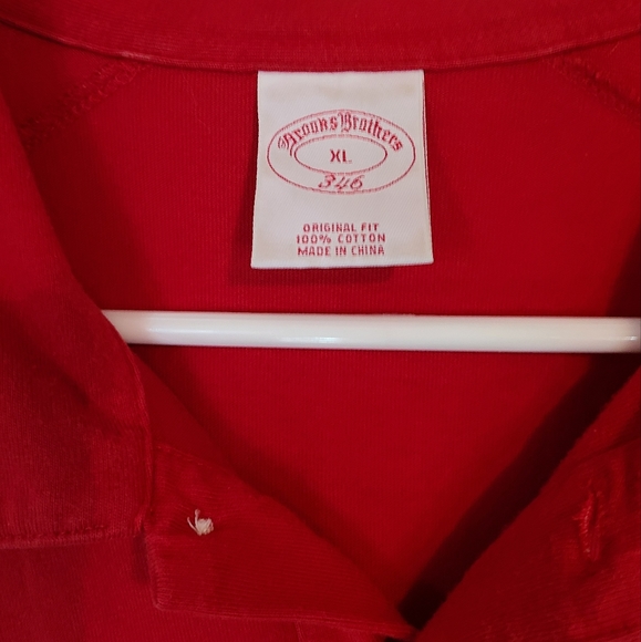 (963) Brooks Brothers 348 Original Men's Classic Polo Shirt, Size: XL Color: Red - Picture 5 of 12